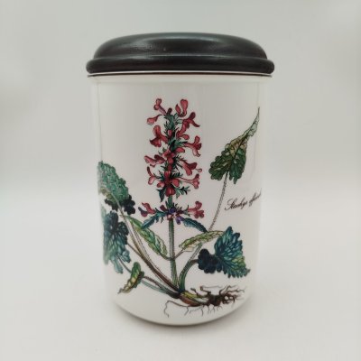 купить Банка "Stachys officinalis" ("Буквица лекарственная") для сыпучих продуктов (для чая, специй), серия "Botanica", фарфор, деколь, дерево (крышка), Villeroy & Boch, Люксембург, 1980-2002 гг.