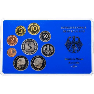 купить Германия (ФРГ), годовой набор из 10 монет 1978 года, монетный двор "G" - Карлсруэ