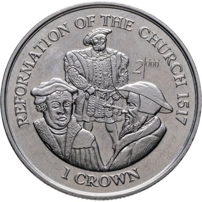 купить Остров Мэн 1 крона 1998 Реформирование церкви 1517 год