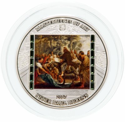 купить Острова Кука 20 долларов 2017 "Шедевры Искусства - Питер Пауль Рубенс - Въезд Христа в Иерусалим", в подарочном футляре с рамкой и сертификатом
