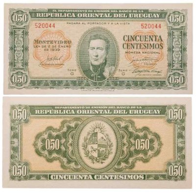 купить Уругвай 50 сентесимо 1939 (Pick 34)