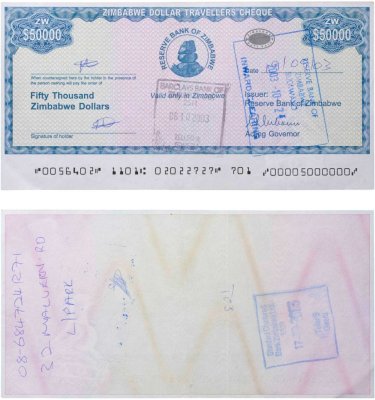 купить Зимбабве 50000 долларов 2003