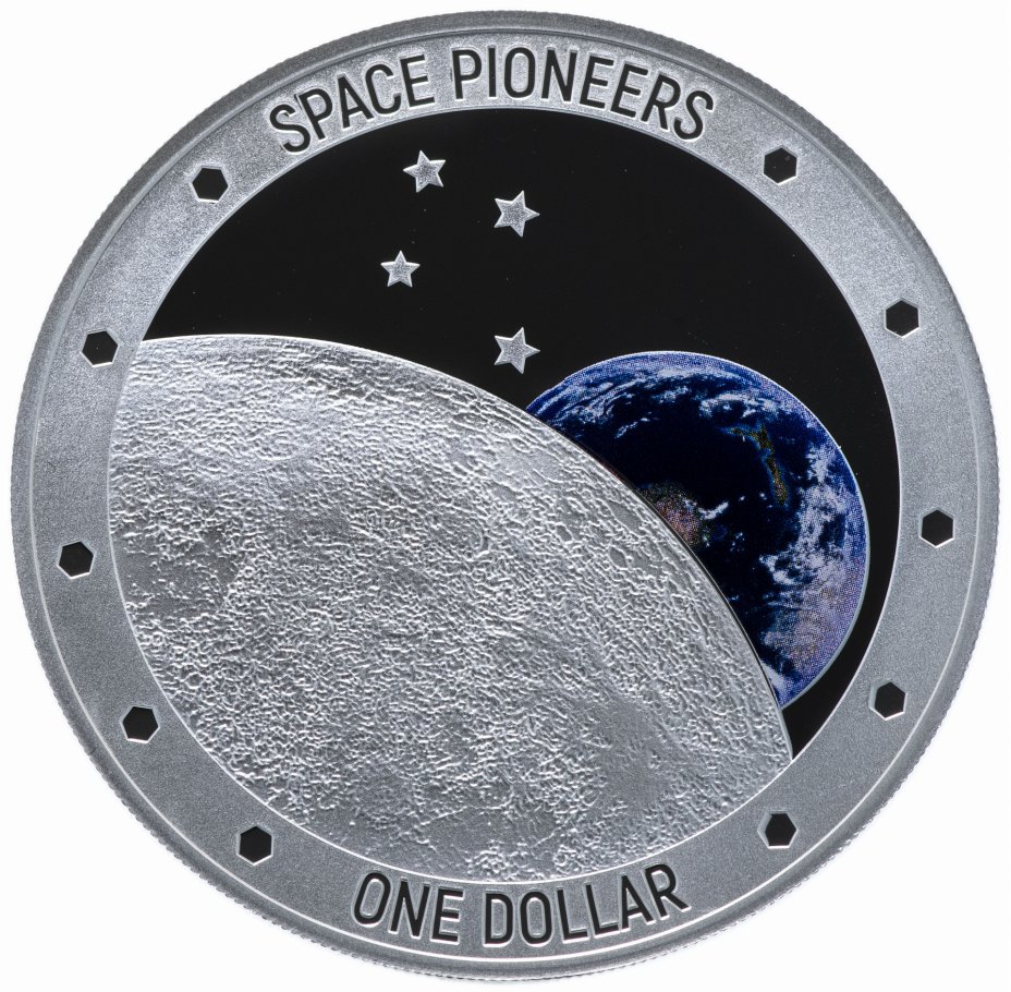 купить Новая Зеландия 1 доллар  2019 "Пионеры космоса" в футляре с сертификатом