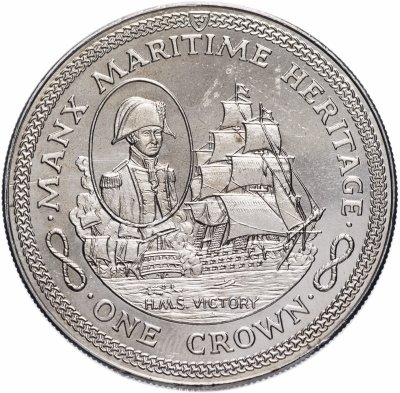 купить Остров Мэн 1 крона 1982 "Морское наследие - HMS Victory"