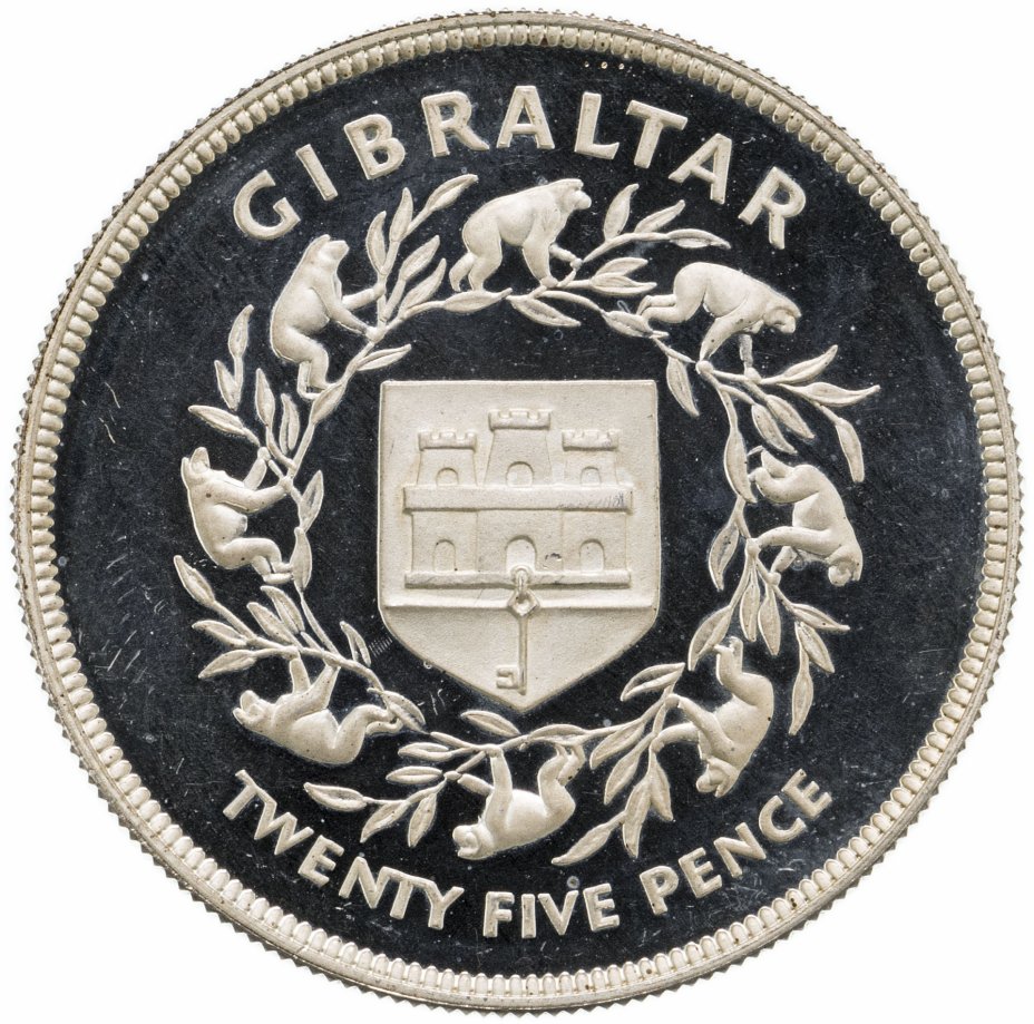 купить Гибралтар 25 новых пенсов (new pence) 1977   25 лет правления Королевы Елизаветы II серебро
