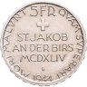 Купить Швейцария 5 франков (francs) 1944 "500 лет Битве у Сент-Якоба"