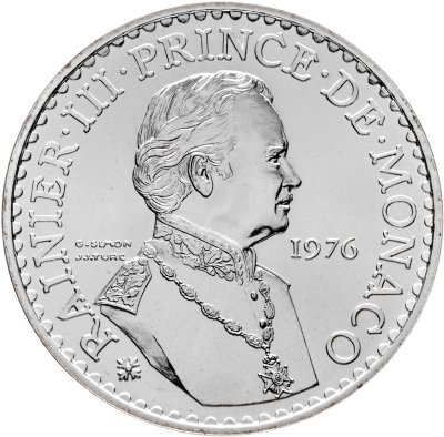 купить Монако 50 франков (francs) 1976 "25 лет правления Ренье III"