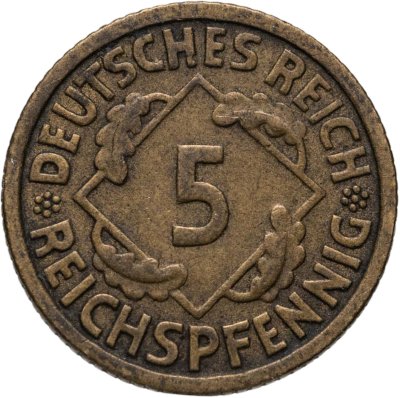 купить Германия 5 рейхспфеннигов (reichspfennig) 1935 D знак монетного двора "D" — Мюнхен