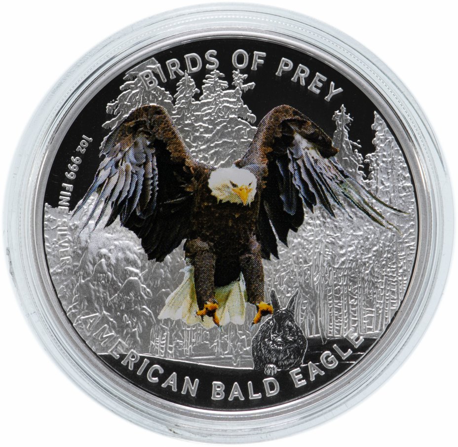 купить Остров Ниуэ 2 доллара 2013 "Хищная птица Американский лысый орел", в футляре с сертификатом