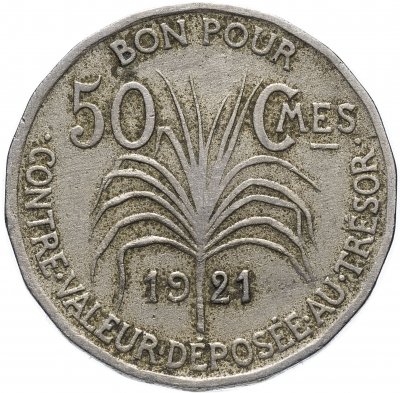 купить Гваделупа 50 сантимов 1921