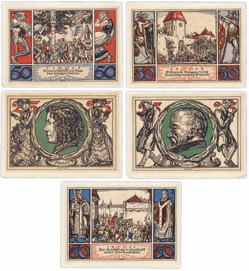купить Германия (Тюрингия: Арнштадт) набор из 5 нотгельдов 1921 (43/B1)