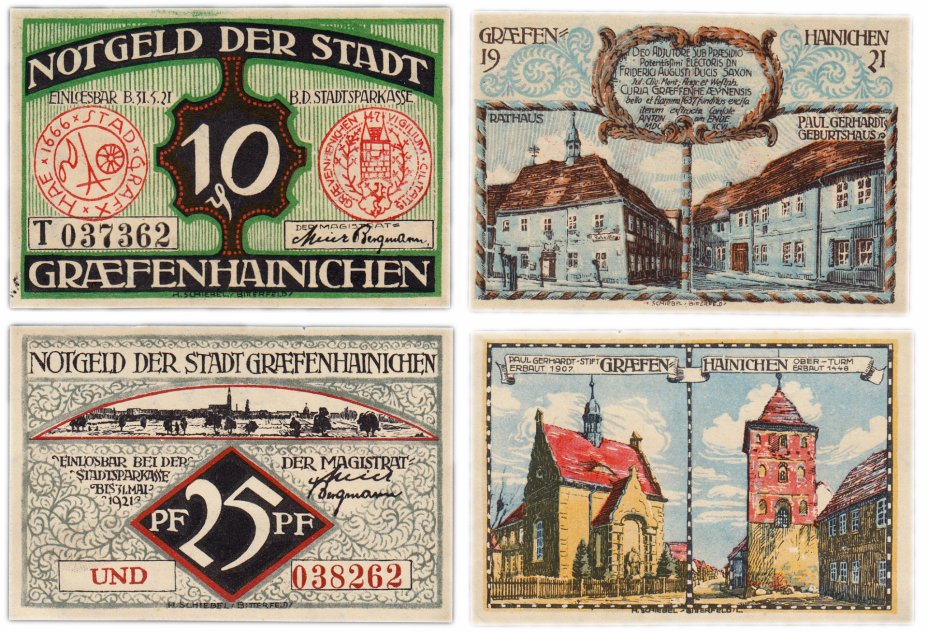 купить Германия (Саксония: Грефенхайнихен) набор из 2-х нотгельдов 1921