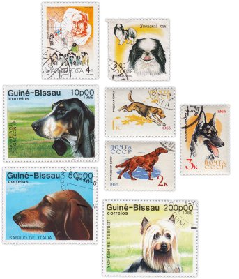 купить Марки набор из 8 марок "Фауна. Собаки"