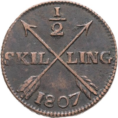 купить Швеция 1/2 скиллинга 1807