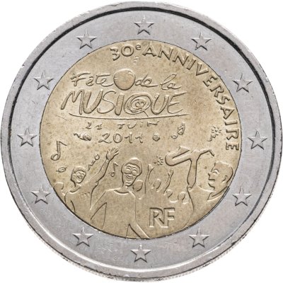 купить Франция 2 евро 2011 "30 лет Дню музыки во Франции"