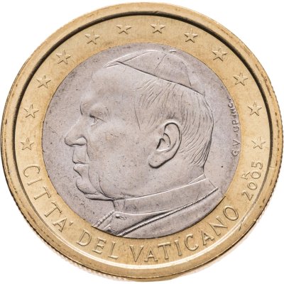 купить Ватикан 1 евро (euro) 2005 "Портрет Папы Иоана Павла II"