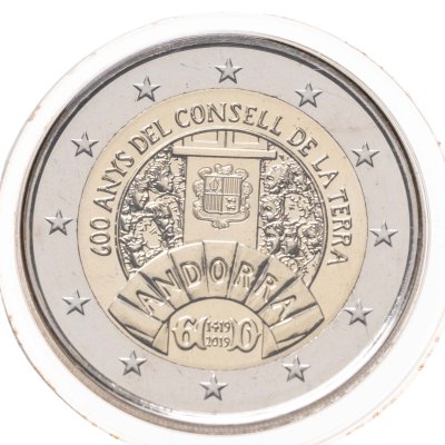 купить Андорра 2 евро 2019 "600 лет Совета Земли - первого парламента Андорры", в блистере