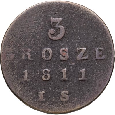 купить Польша 3 гроша (grosze) 1811, знак монетного двора: "I.S." - Ян Штокман
