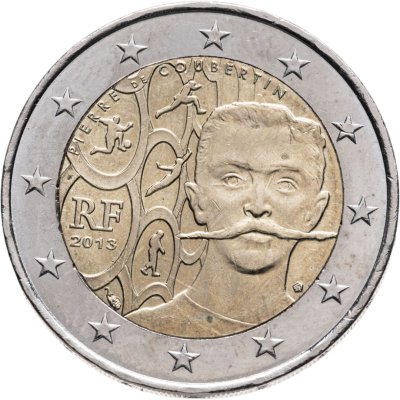 купить Франция 2 euro (евро) 2013 "150 лет со дня рождения Пьера де Кубертена"