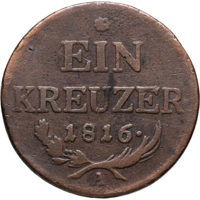 купить Австрия 1 крейцер (kreuzer) 1816 A знак монетного двора "A" - Вена