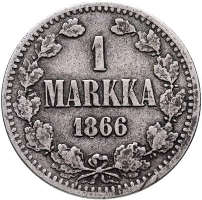 купить 1 марка 1866 S Российская Финляндия