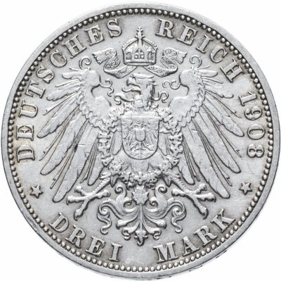купить Германская Империя (Баден) 3 марки 1908 "G"