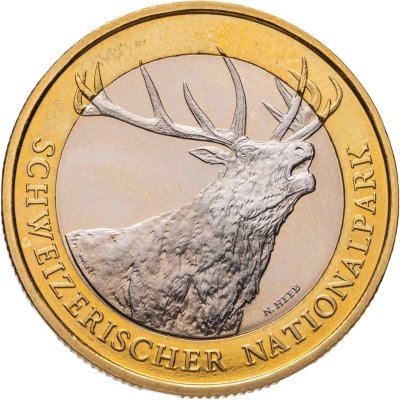 купить Швейцария 10 франков (francs) 2009 "Швейцарский национальный парк - олень"