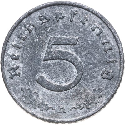 купить Германия (Третий рейх) 5 рейхспфеннигов (reichspfennig) 1943, знак монетного двора: "A" - Берлин