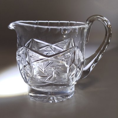 купить Молочник c рельефным декором, хрусталь, алмазная грань, СССР, 1970-1990 гг.