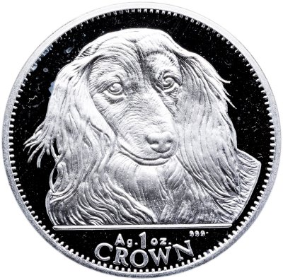 купить Гибралтар 1 крона 1993 Proof "Собака Длинношерстная такса" в футляре