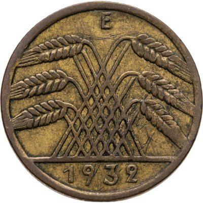 купить Германия 10 рейхспфеннигов (reichspfennig) 1932 E знак монетного двора "E" — Мульденхюттен
