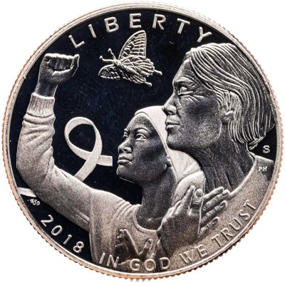купить США 50 центов (1/2 доллара, half dollar) 2018 S осведомленность о раке молочной железы знак монетного двора: "S" - Сан-Франциско