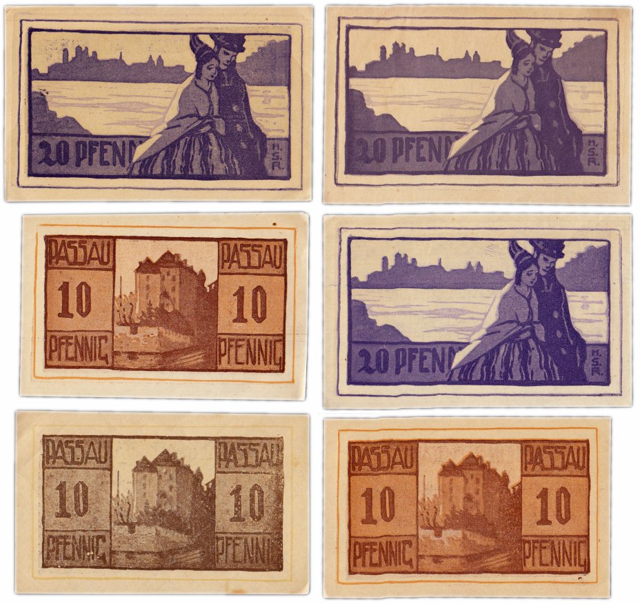 купить Германия (Бавария: Пассау) набор из 6 нотгельдов 1921