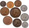 Купить Великобритания набор 10 монет 1/2, 1 пенни (penny) и 2, 5, 6 пенсов (pence) 1913-2000