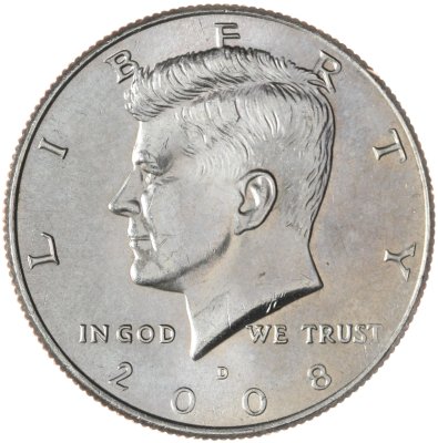купить США 50 центов (1/2 доллара, half dollar) 2008 D Kennedy Half Dollar (Кеннеди) знак монетного двора "D" - Денвер