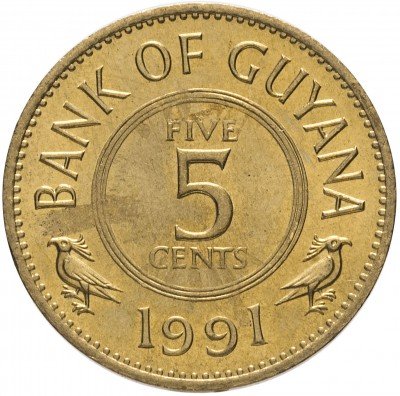 купить Гайана 5 центов 1991