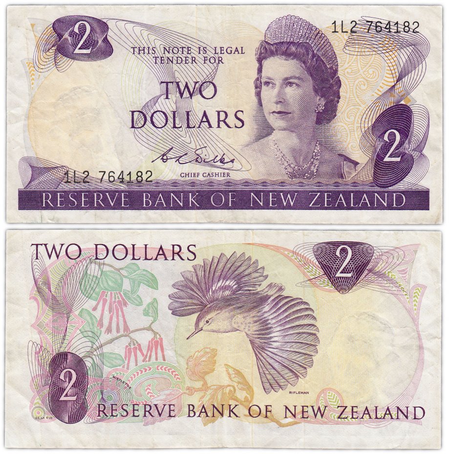 купить Новая Зеландия 2 доллара  1968-75 (Pick 164b)