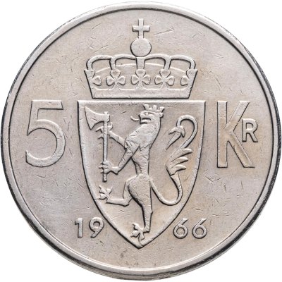 купить Норвегия 5 крон (kroner) 1966