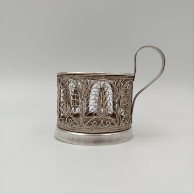 купить Подстаканник ажурный, мельхиор (медь-никель), Казаковский завод художественных изделий (КХИ), СССР, 1960-1980 гг.