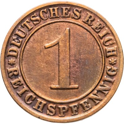 купить Германия 1 рейхспфенниг (reichspfennig) 1934 J знак монетного двора "J" — Гамбург