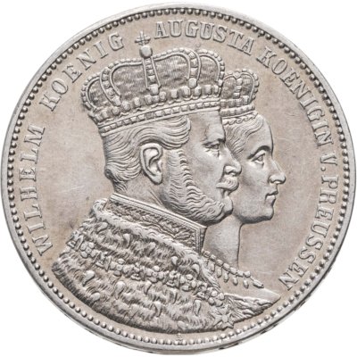 купить Германия, королевство Пруссия. 1 союзный талер (vereinstaler) 1861 - Коронация Вильгельма I и Августы