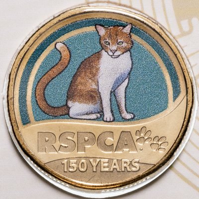 купить Австралия 1 доллар 2021 "150 лет Обществу защиты животных - кошка"