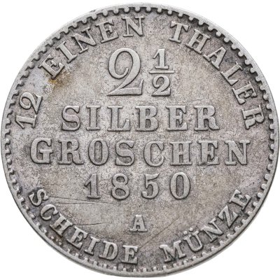 купить Пруссия 2 1/2 серебряных гроша 1850