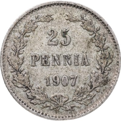 купить 25 пенни (pennia) 1907 L Российская Финляндия