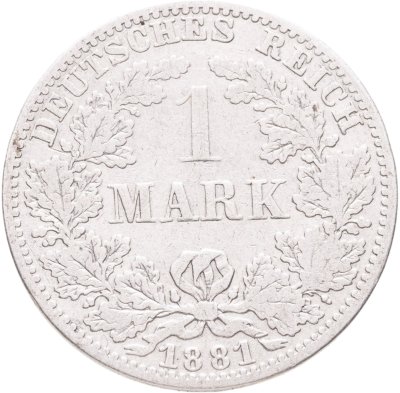 купить Германия 1 марка 1881 Знак монетного двора: "А" - Берлин