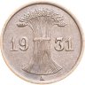 Купить Германия 1 пфенниг (рейхспфенниг) 1931, знак монетного двора "A" — Берлин