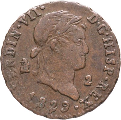 купить Испания 2 мараведи (maravedi) 1829