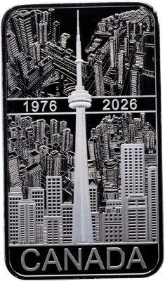 купить Канада 20 долларов 2026 "50 лет CN Tower", в коробке с сертификатом и фонарем