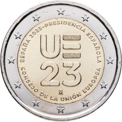 купить Испания 2 евро 2023 "Президентство Испании в Совете ЕС"