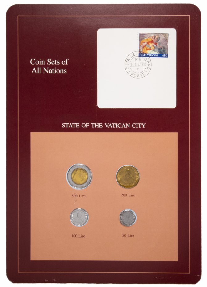 купить Серия "Наборы монет всех стран мира" - Ватикан (набор из 4 монет и 1 марки в буклете)